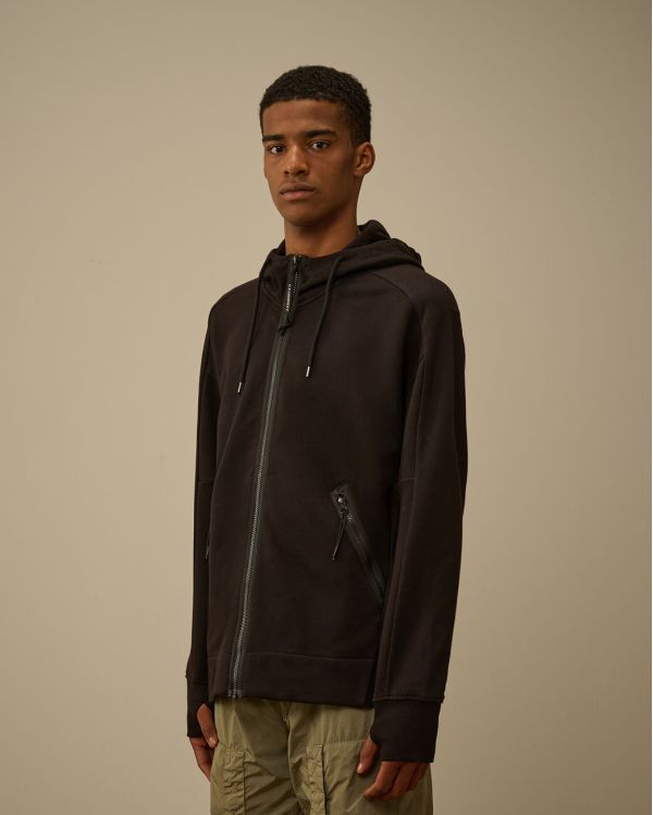 DIAGONAL RAISED FLEECE GOGGLE SWEATSHIRT