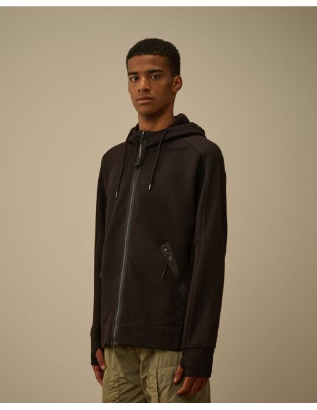 DIAGONAL RAISED FLEECE GOGGLE SWEATSHIRT