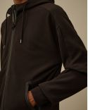 DIAGONAL RAISED FLEECE GOGGLE SWEATSHIRT