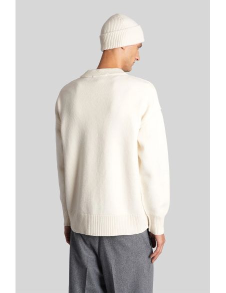 AMI DE COEUR CARDIGAN WOOL ECRU AND BLACK