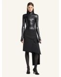 BLACK OBLIQUE POLYWOOL SKIRT