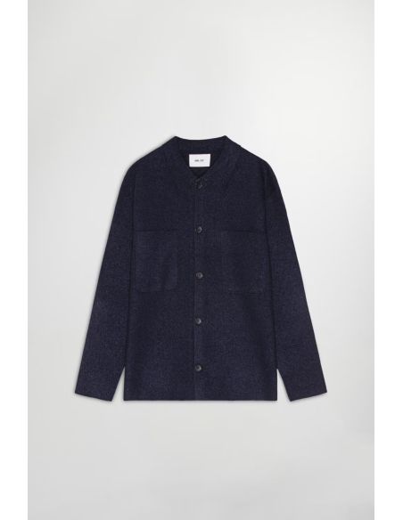 JONAS BOILED WOOL OVERSHIRT NAVY BLUE