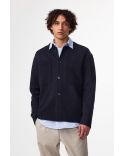 JONAS BOILED WOOL OVERSHIRT NAVY BLUE