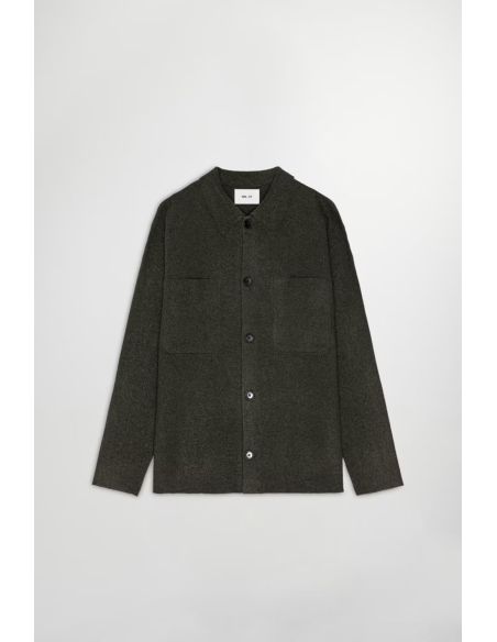 JONAS BOILED WOOL OVERSHIRT DARK ARMY