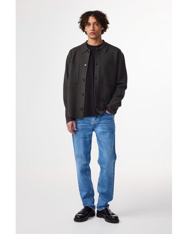 JONAS BOILED WOOL OVERSHIRT DARK ARMY 2