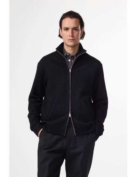 BLACK HYBRID BOILED ZIP VEST