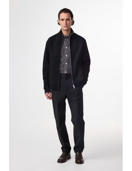 BLACK HYBRID BOILED ZIP VEST