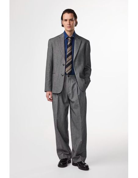 JUSTIN HERRINGBONE PANT BLACK MELANGE