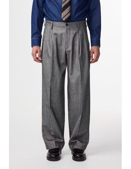 JUSTIN HERRINGBONE PANT BLACK MELANGE