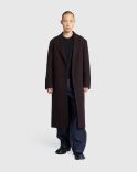 MANTEAU LONG HUGO LAINE MARRON CHOCOLAT FONCÉ