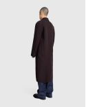 HUGO LONG COAT WOOL DARK CHOCOLATE BROWN