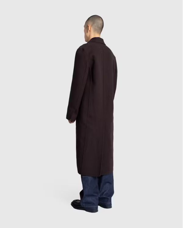 MANTEAU LONG HUGO LAINE MARRON CHOCOLAT FONCÉ 2