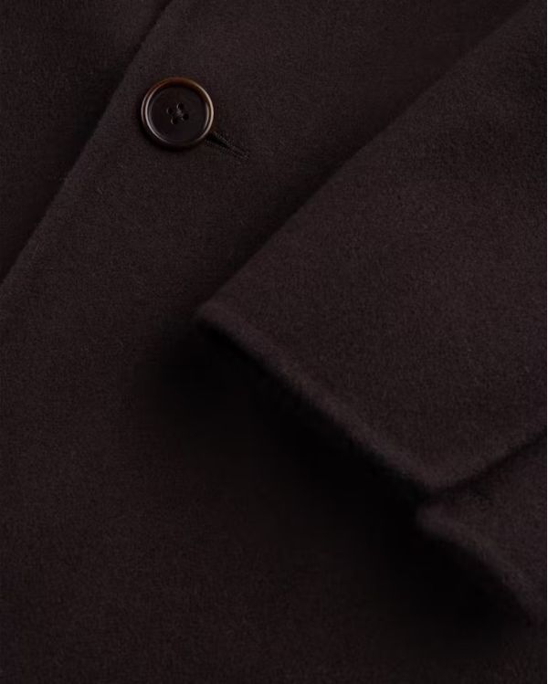HUGO LONG COAT WOOL DARK CHOCOLATE BROWN