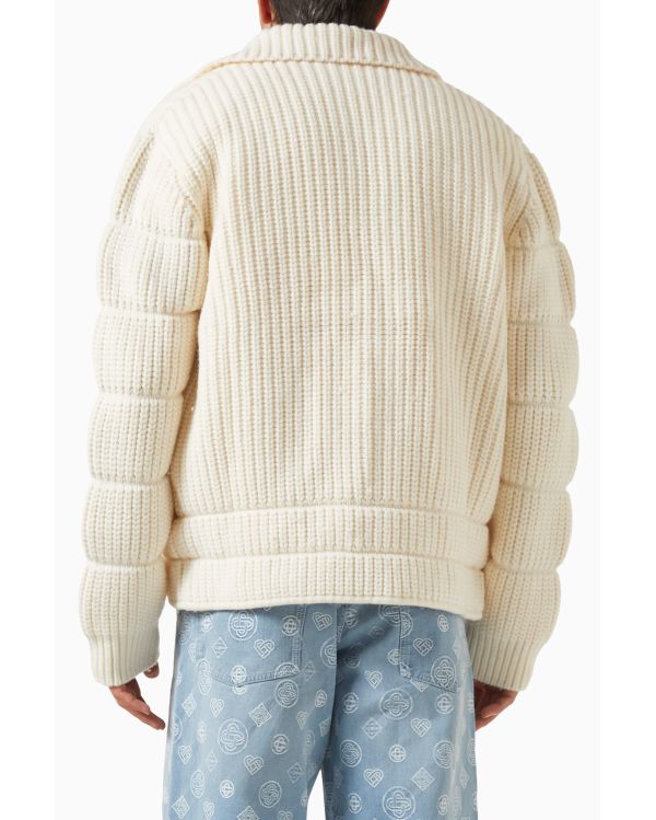RIBBED PADDED JACKET WHITE