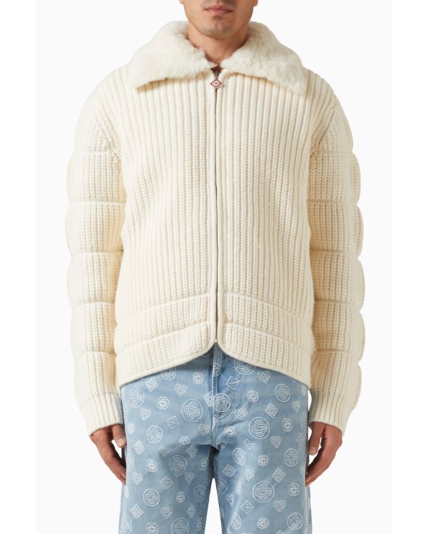 RIBBED PADDED JACKET WHITE