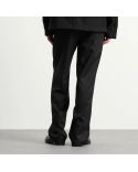 WOOL WORK PANTS WITH BELT BUCKLE BLACK