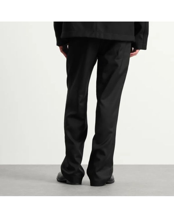 PANTALON DE TRAVAIL EN LAINE AVEC BOUCLE DE CEINTURE NOIR