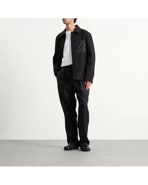 PANTALON DE TRAVAIL EN LAINE AVEC BOUCLE DE CEINTURE NOIR 2