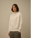 PULL EN LAINE SHETLAND GAZE BLANCHE