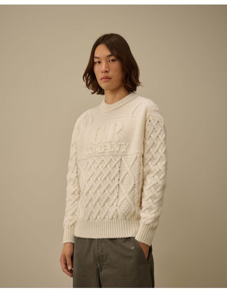 SHETLAND WOOL SWEATER GAUZE WHITE