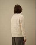 PULL EN LAINE SHETLAND GAZE BLANCHE