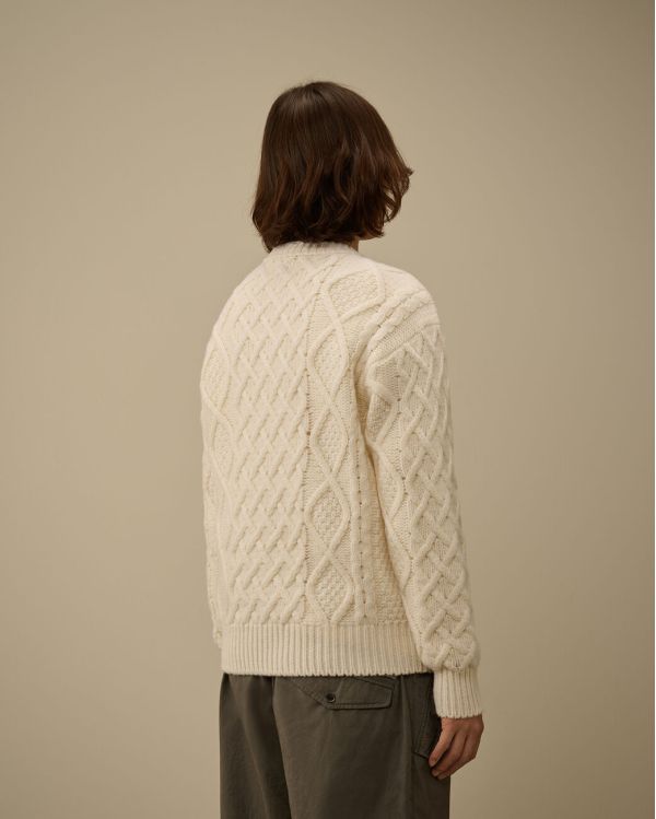 SHETLAND WOOL SWEATER GAUZE WHITE