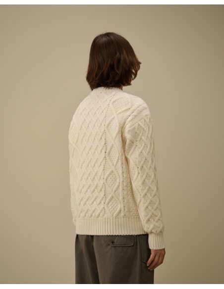 SHETLAND WOOL SWEATER GAUZE WHITE