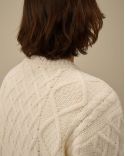 SHETLAND WOOL SWEATER GAUZE WHITE