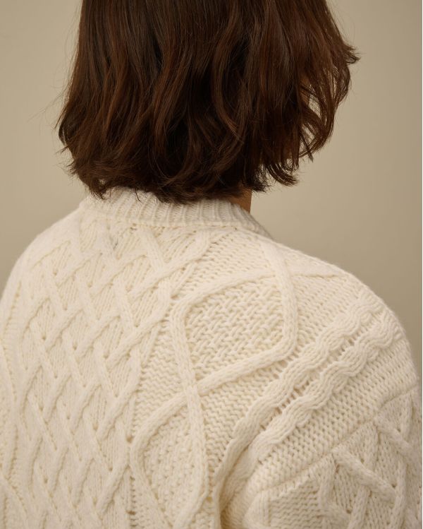 SHETLAND WOOL SWEATER GAUZE WHITE