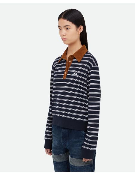 LE POLO REFLETS RAYÉ BLEU