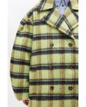 MANTEAU OVERSIZE EN LAINE À CARREAUX LIME SHERBET