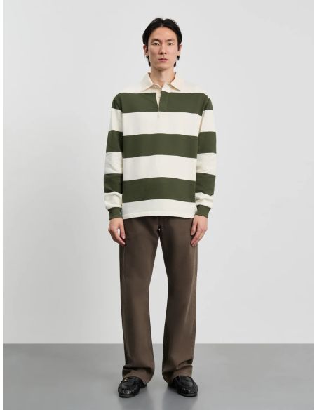 RUGBY POLO 1.0 BROWN NAVY STRIPES