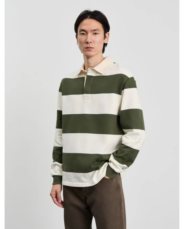 RUGBY POLO 1.0 BROWN NAVY STRIPES