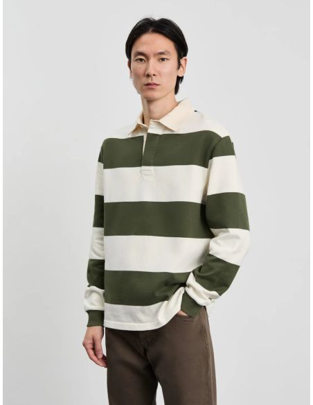 RUGBY POLO 1.0 BROWN NAVY STRIPES