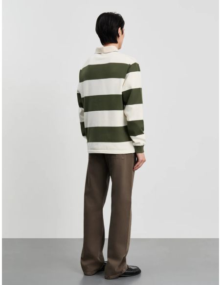 RUGBY POLO 1.0 BROWN NAVY STRIPES
