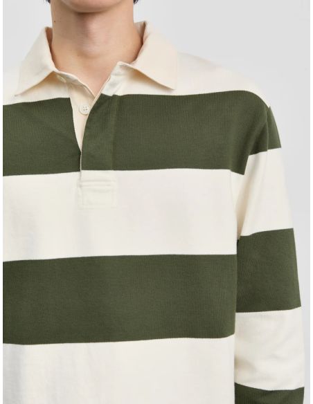 RUGBY POLO 1.0 BROWN NAVY STRIPES