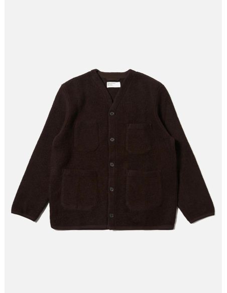 BROWNWOOL FLEECE CARDIGAN