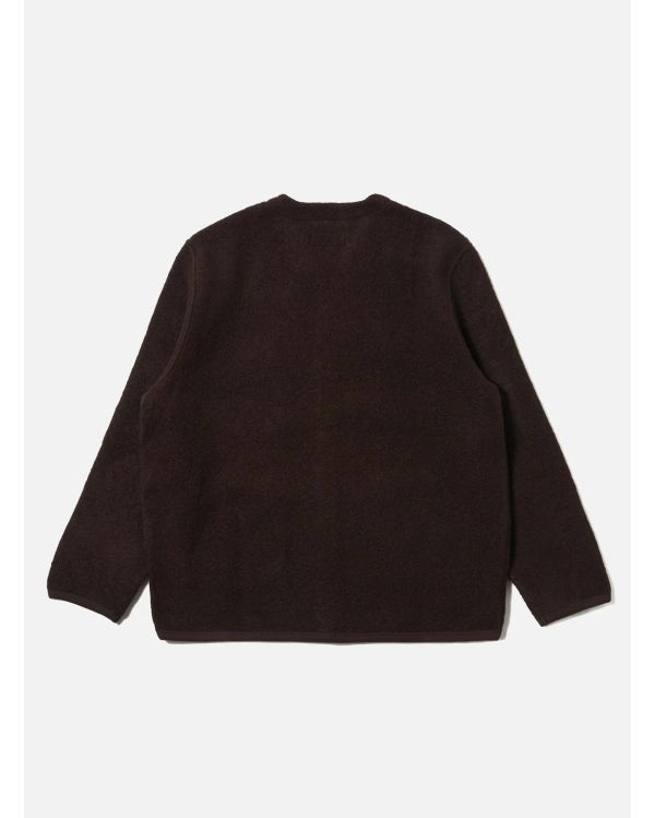 CARDIGAN LAINE POLAIRE MARRON