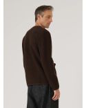 BROWNWOOL FLEECE CARDIGAN