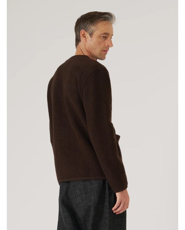 CARDIGAN LAINE POLAIRE MARRON 2