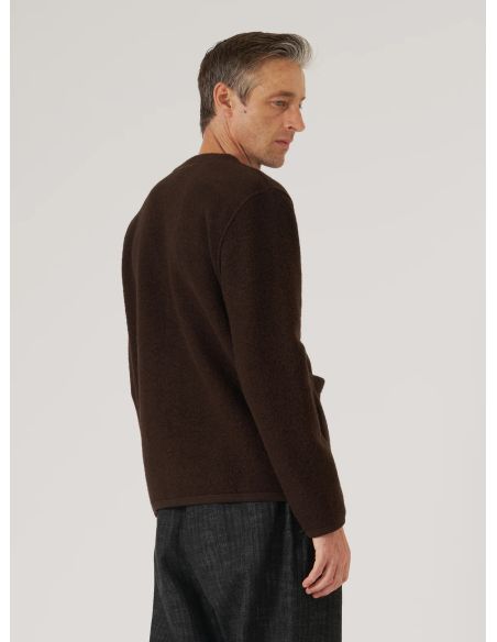 CARDIGAN LAINE POLAIRE MARRON