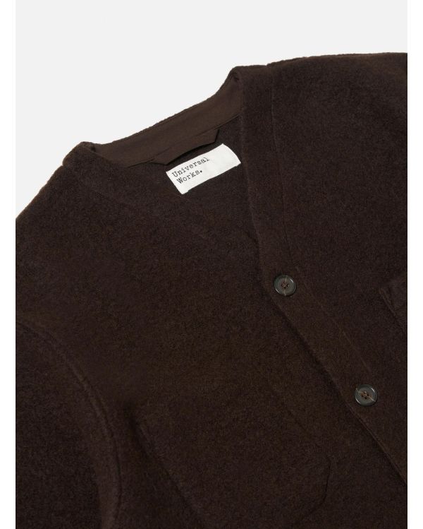 BROWNWOOL FLEECE CARDIGAN