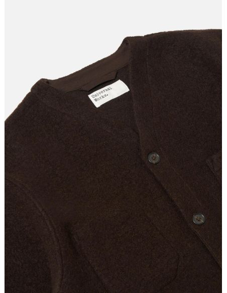 CARDIGAN LAINE POLAIRE MARRON