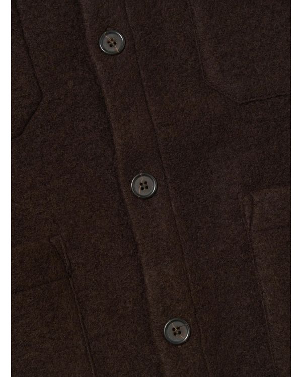 BROWNWOOL FLEECE CARDIGAN