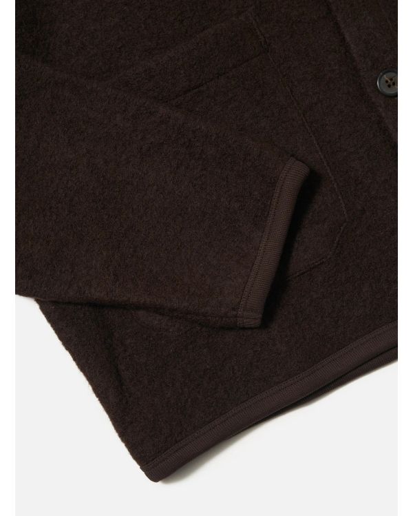 BROWNWOOL FLEECE CARDIGAN