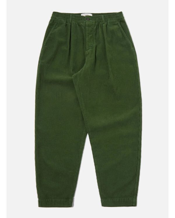 PANTALON DE SURVÊTEMENT PLISSÉ VELOURS CÔTELÉ VERT