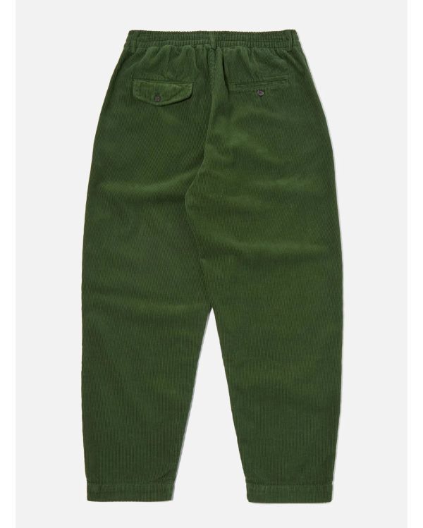 PANTALON DE SURVÊTEMENT PLISSÉ VELOURS CÔTELÉ VERT