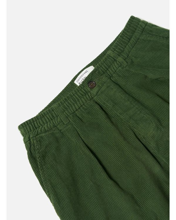 PANTALON DE SURVÊTEMENT PLISSÉ VELOURS CÔTELÉ VERT 2