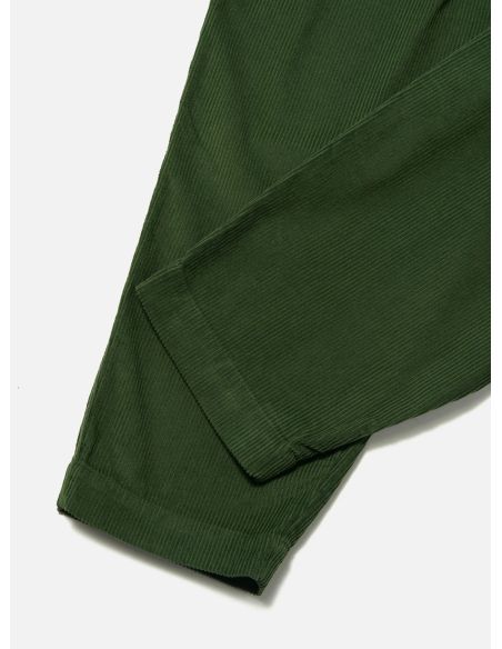 PANTALON DE SURVÊTEMENT PLISSÉ VELOURS CÔTELÉ VERT