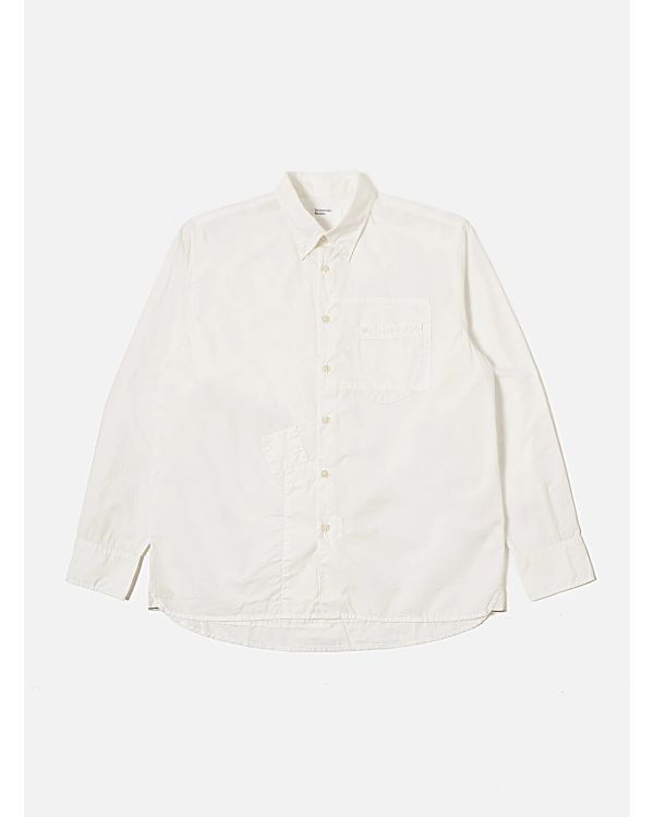 WHITE POPLIN PATCHED LAZY DAY SHIRT